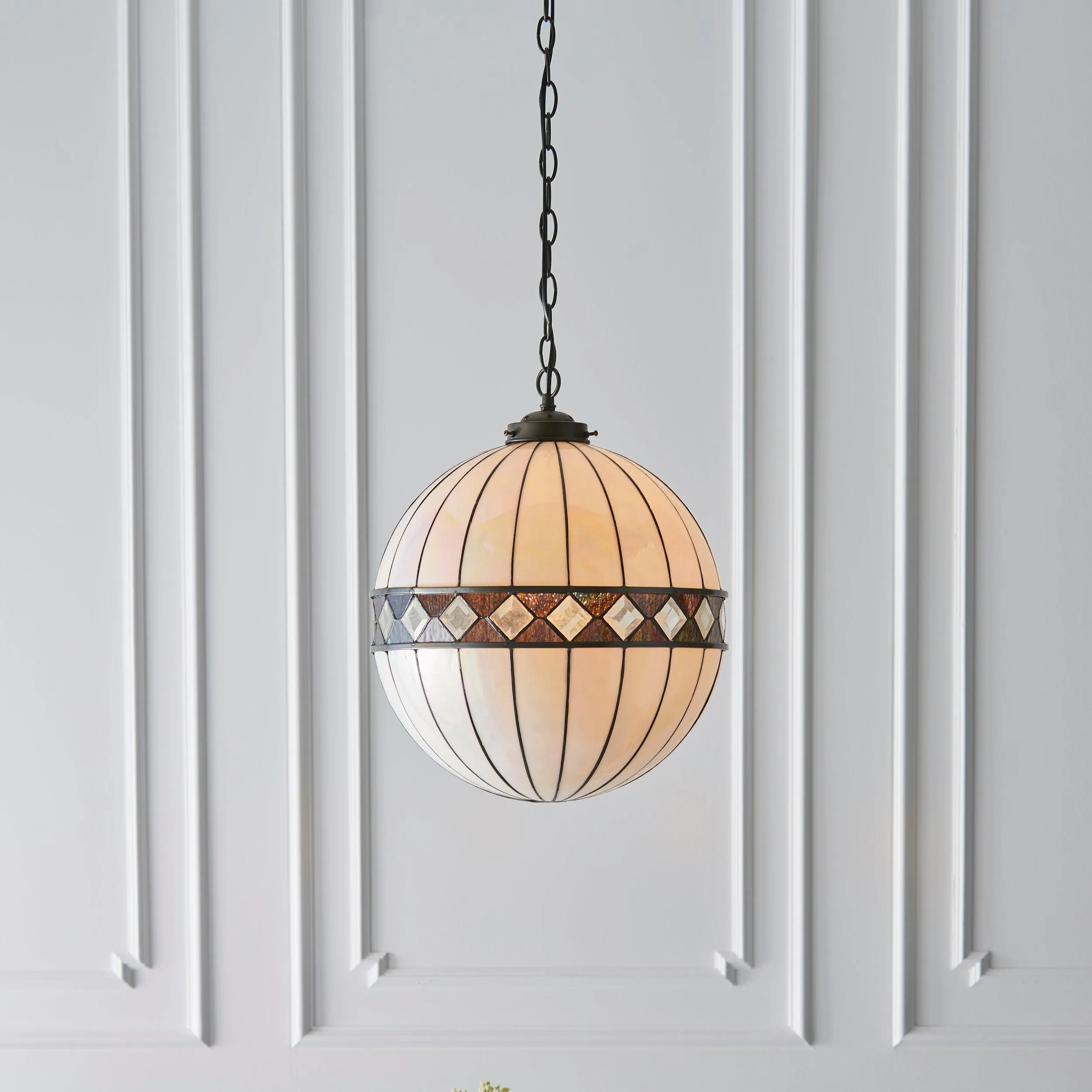 Interiors 1900 Fargo Medium Tiffany Globe Ceiling Light