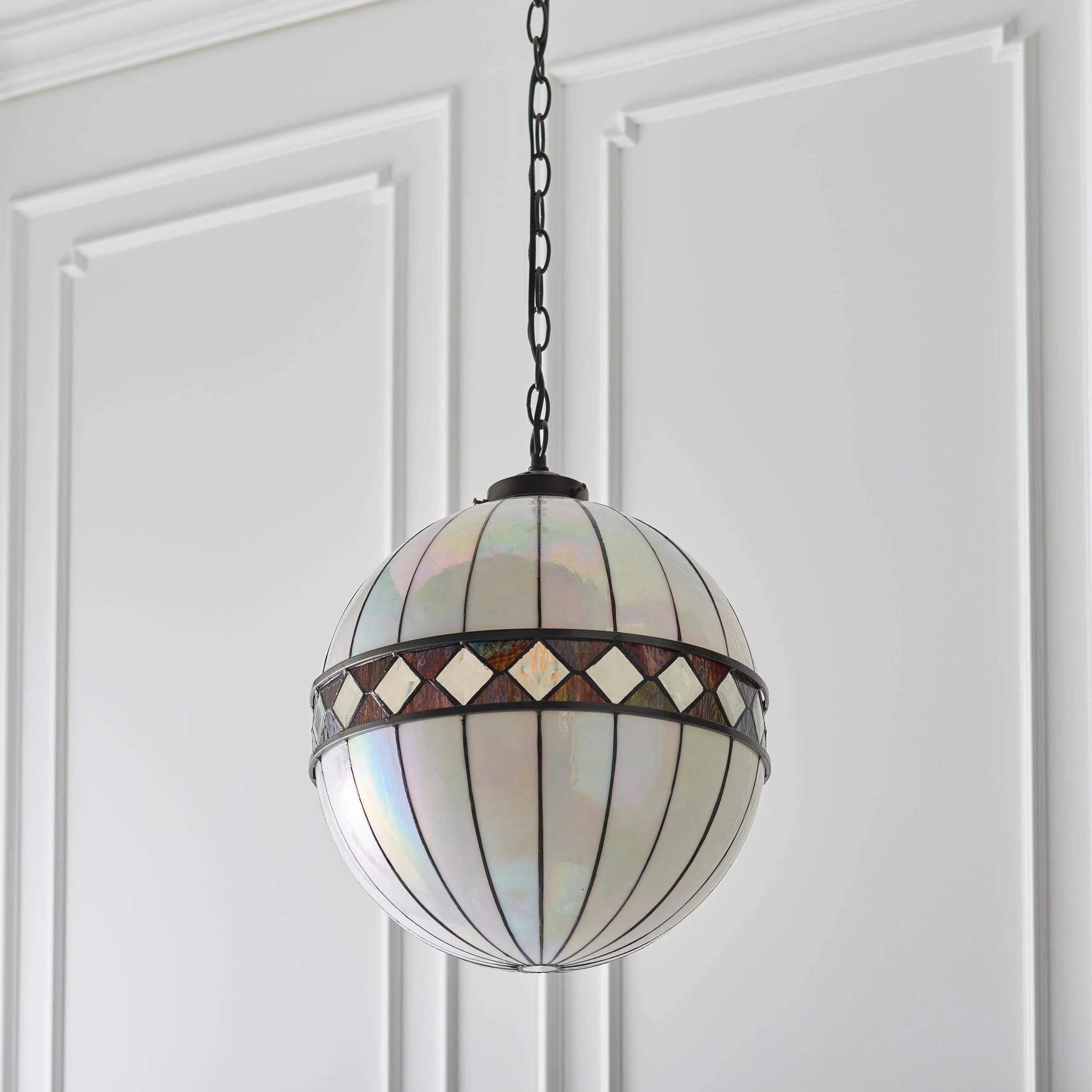 Interiors 1900 Fargo Medium Tiffany Globe Ceiling Light