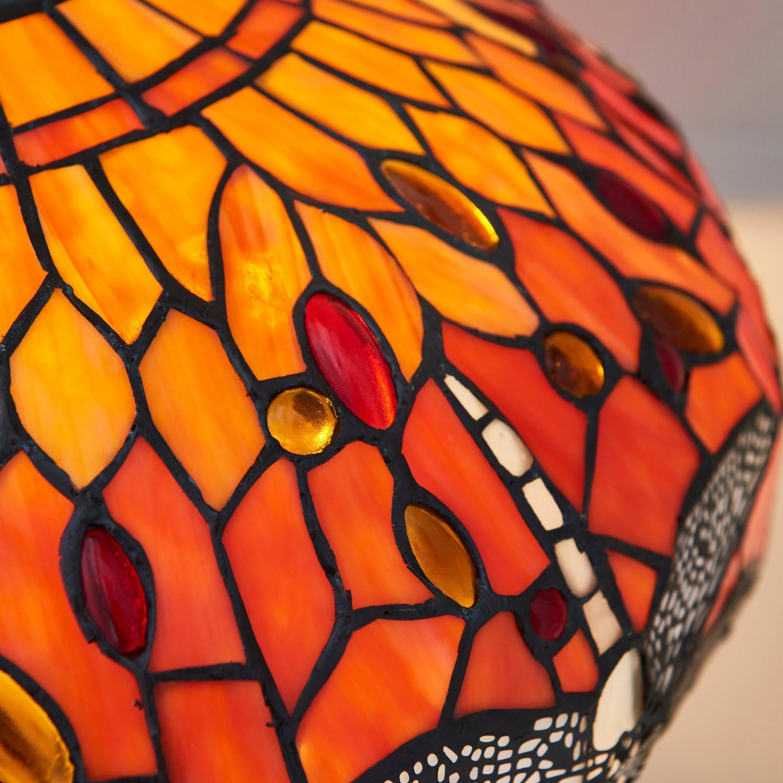 Interiors 1900 Flame Dragonfly Tiffany Table Lamp