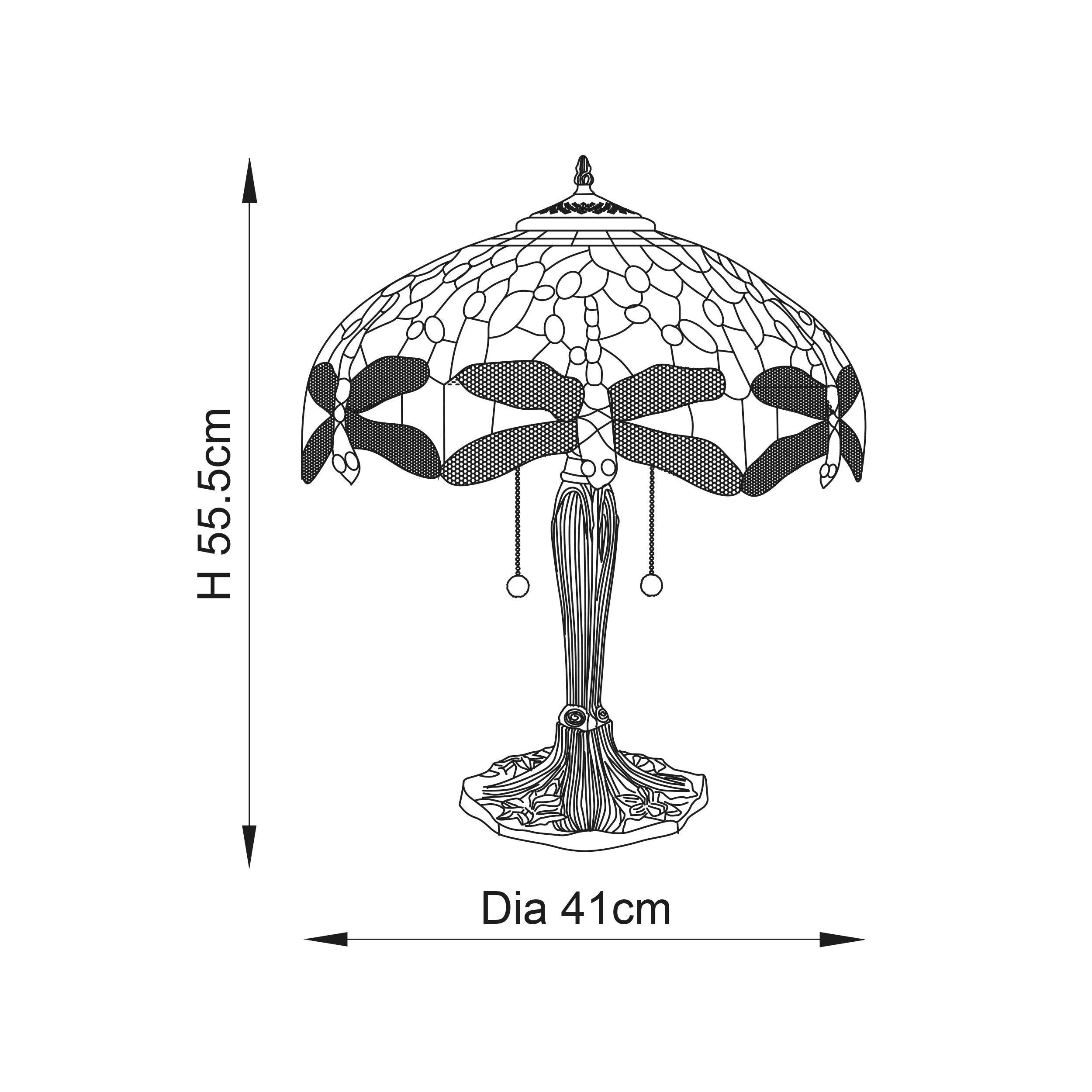 Interiors 1900 Flame Dragonfly Tiffany Table Lamp