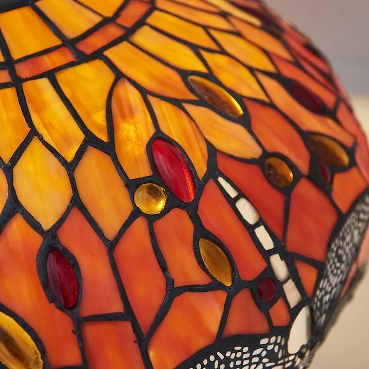 Interiors 1900 Flame Dragonfly Tiffany Table Lamp