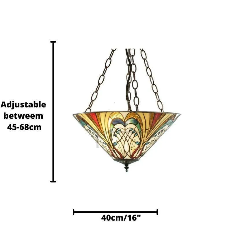 Interiors 1900 Hector Medium Inverted Tiffany Ceiling Light