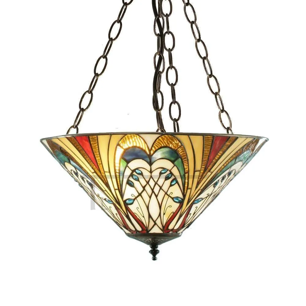 Interiors 1900 Hector Medium Inverted Tiffany Ceiling Light