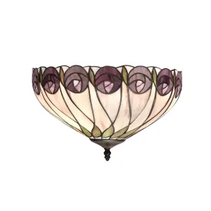 Interiors 1900 Hutchinson Medium Tiffany Flush Ceiling Light