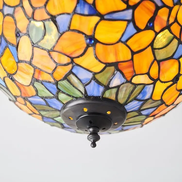 Interiors 1900 Josette Medium Flush Tiffany Ceiling Light