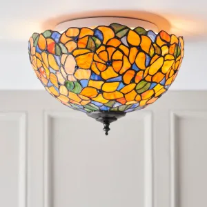 Interiors 1900 Josette Medium Flush Tiffany Ceiling Light