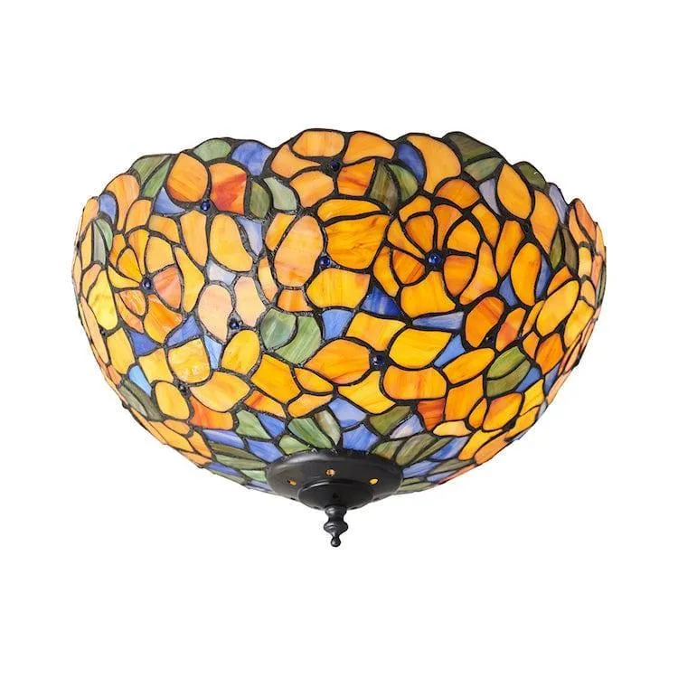 Interiors 1900 Josette Medium Flush Tiffany Ceiling Light