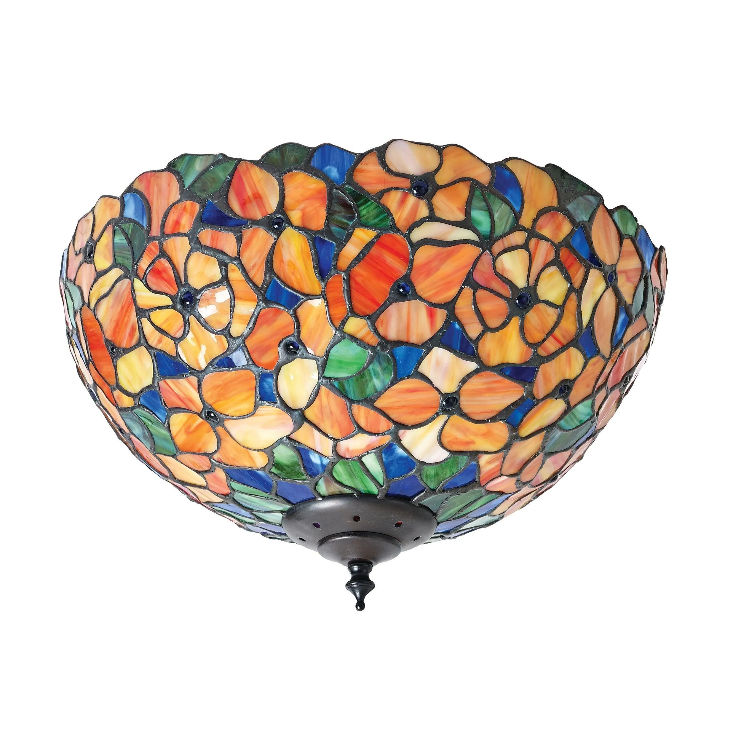 Interiors 1900 Josette Medium Flush Tiffany Ceiling Light