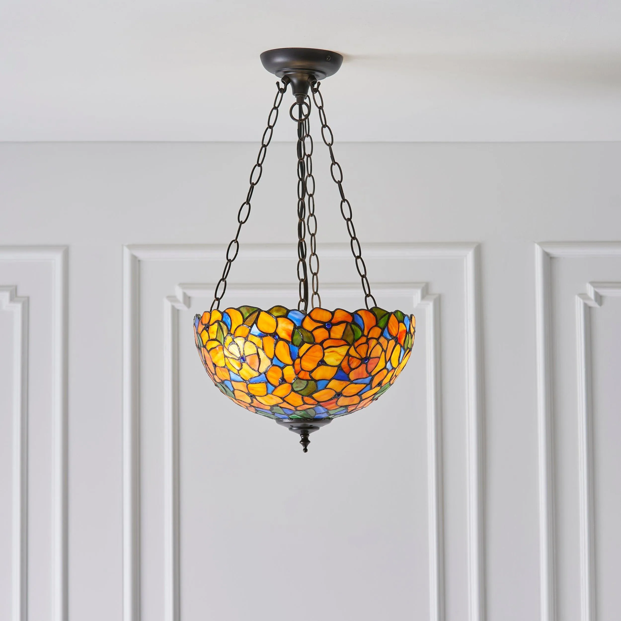 Interiors 1900 Josette Medium Inverted Tiffany Ceiling Light