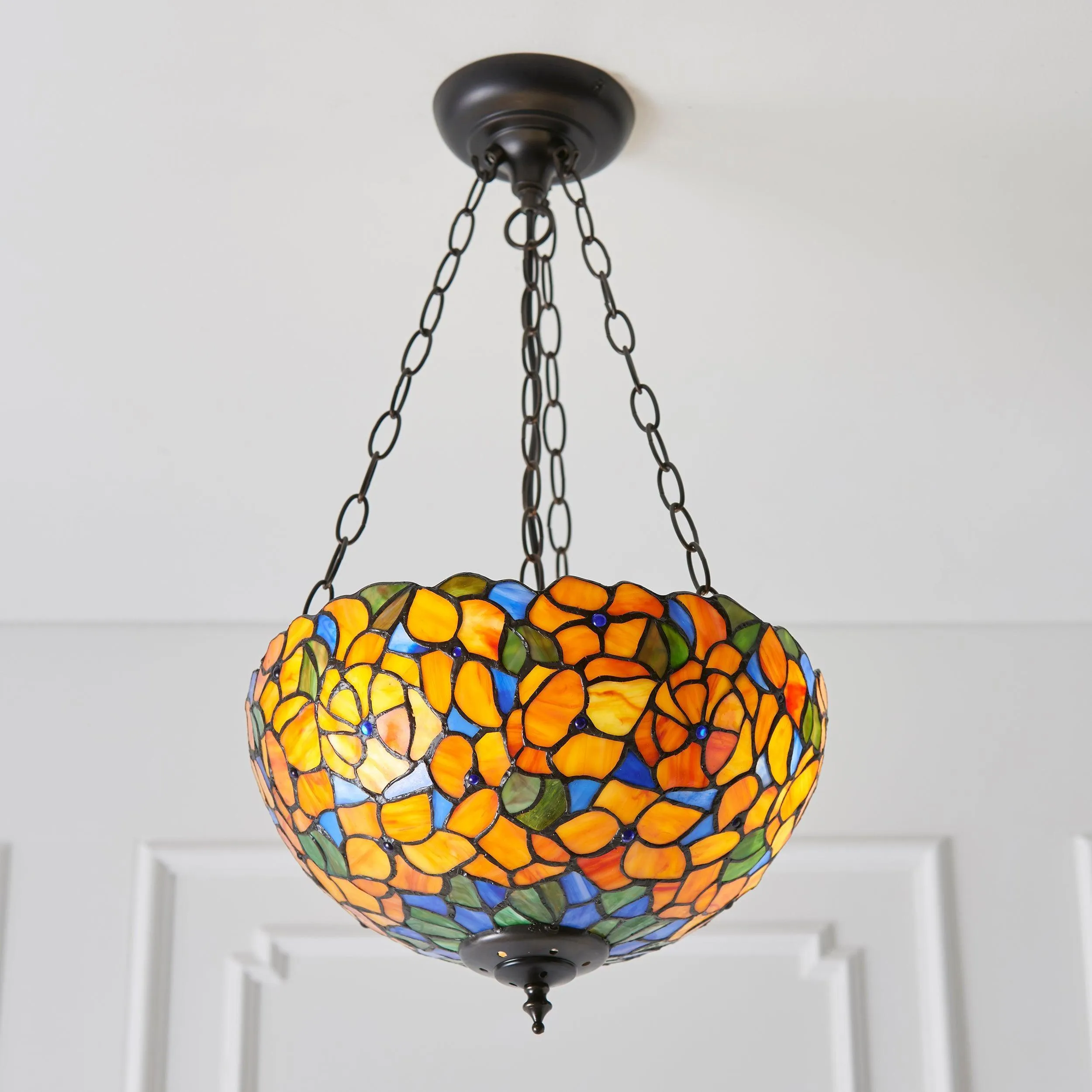 Interiors 1900 Josette Medium Inverted Tiffany Ceiling Light