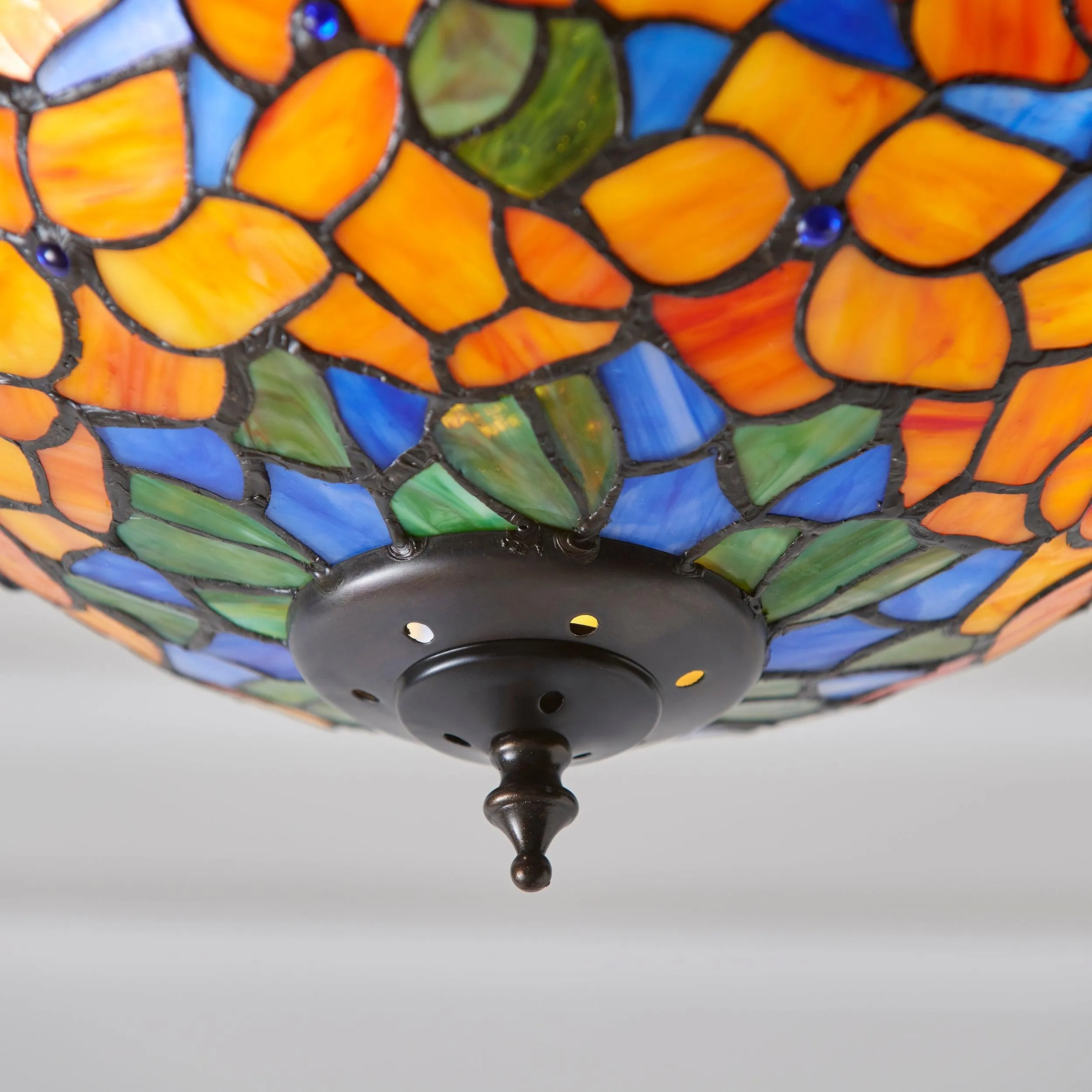 Interiors 1900 Josette Medium Inverted Tiffany Ceiling Light