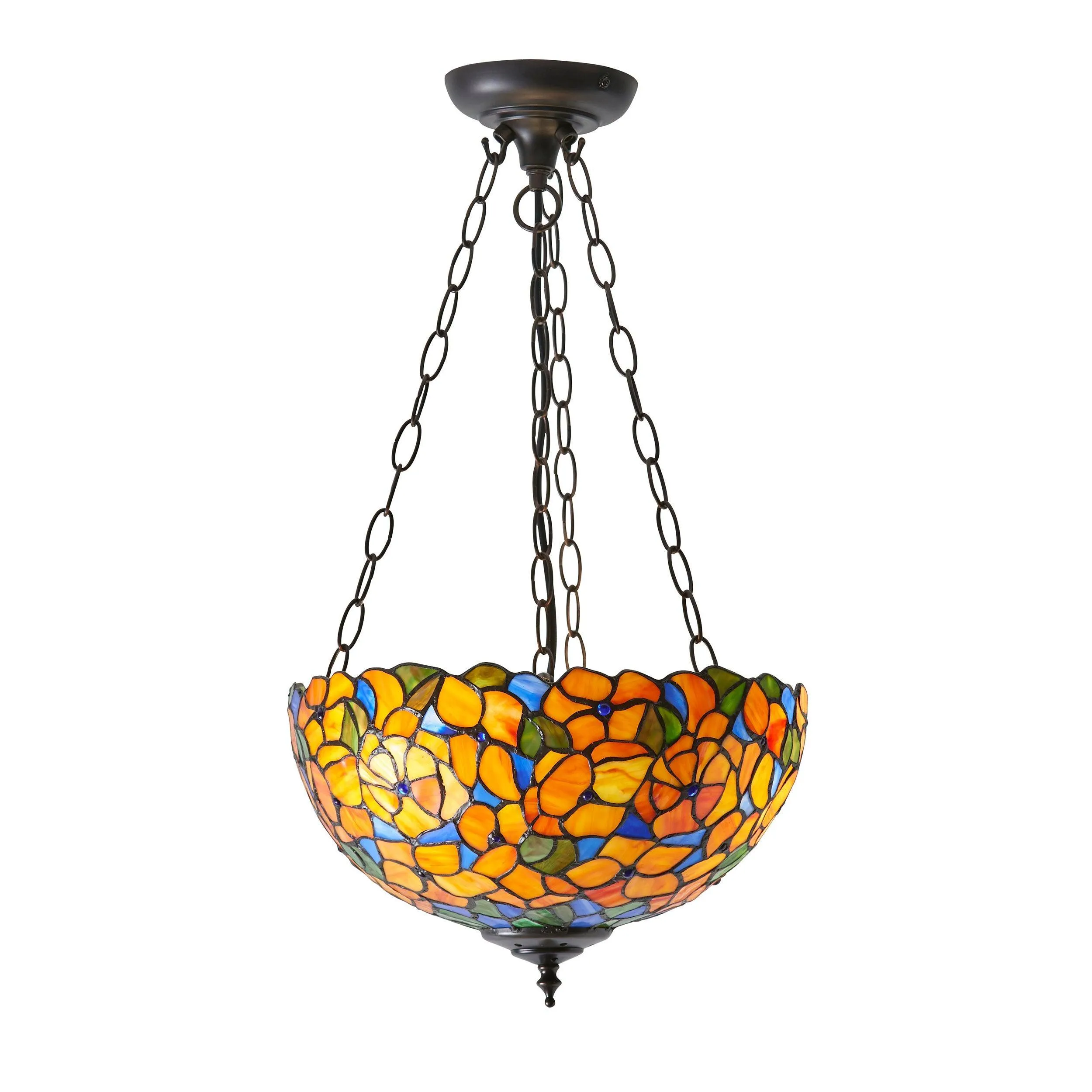Interiors 1900 Josette Medium Inverted Tiffany Ceiling Light