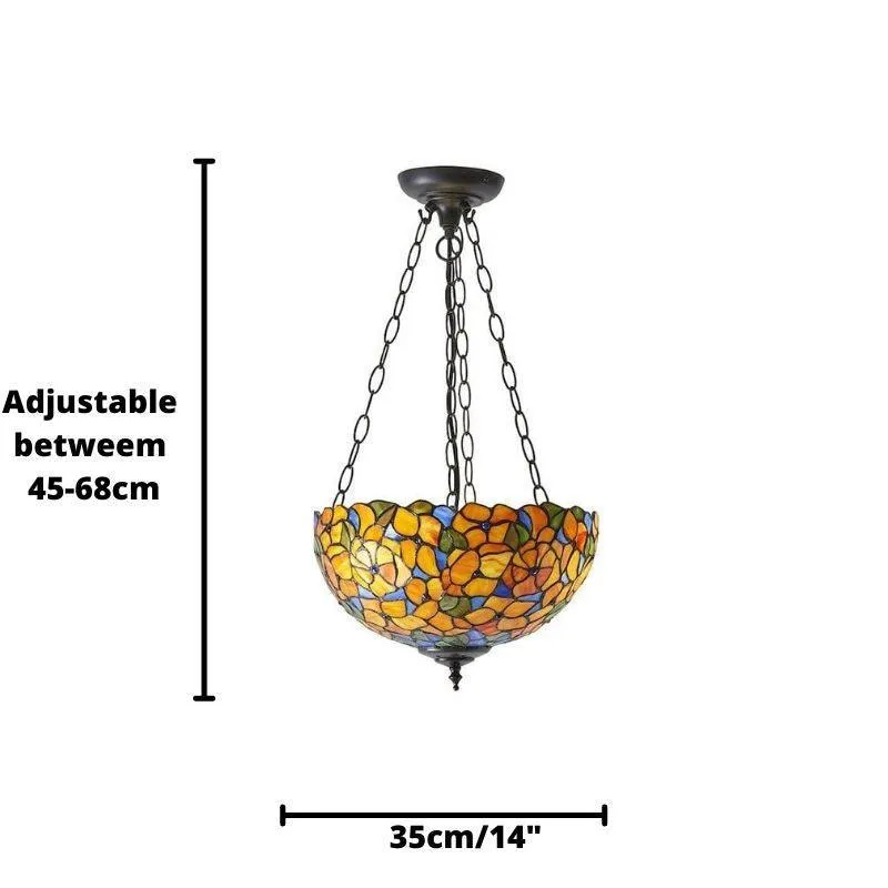 Interiors 1900 Josette Medium Inverted Tiffany Ceiling Light