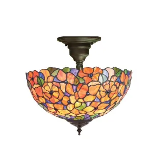 Interiors 1900 Josette Semi Flush Tiffany Ceiling Light