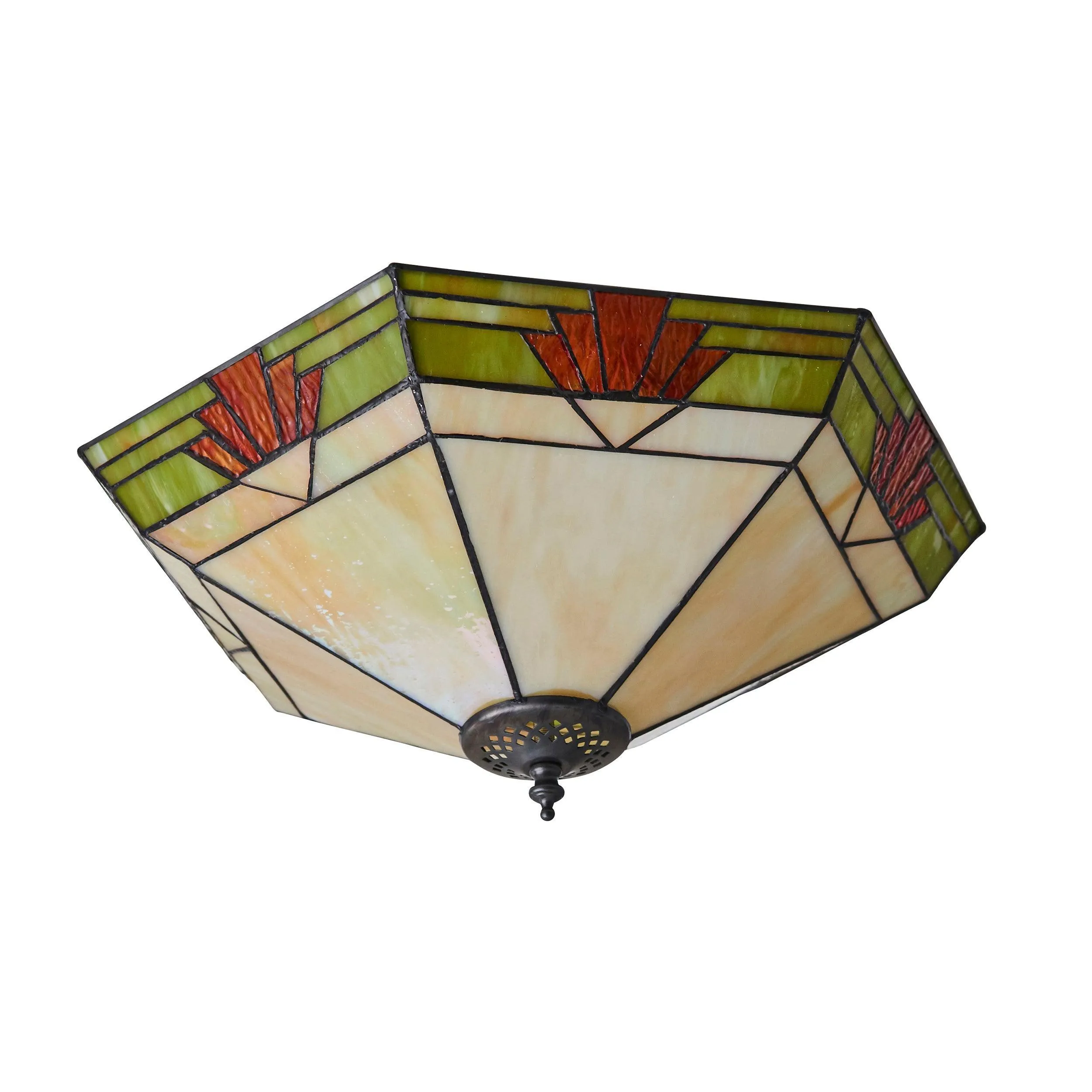 Interiors 1900 Nevada Large Flush Tiffany Ceiling Light