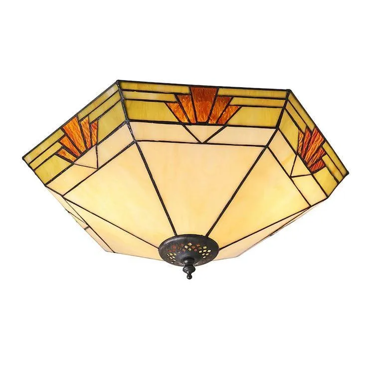 Interiors 1900 Nevada Large Flush Tiffany Ceiling Light