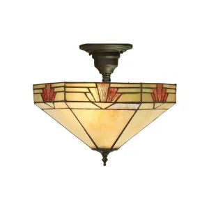 Interiors 1900 Nevada Semi Flush Tiffany Ceiling Light