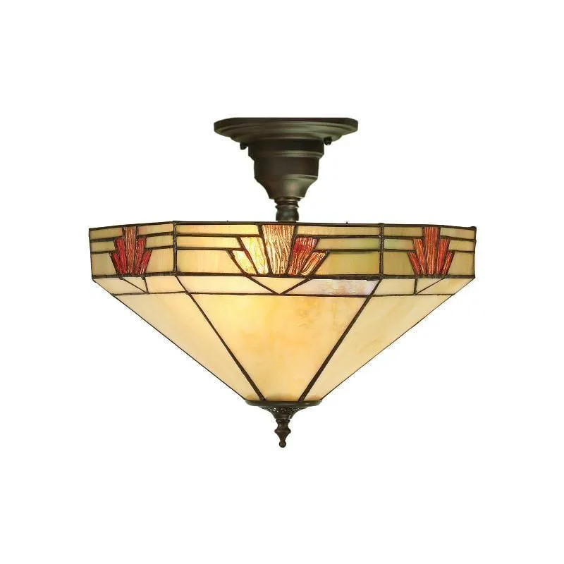 Interiors 1900 Nevada Semi Flush Tiffany Ceiling Light
