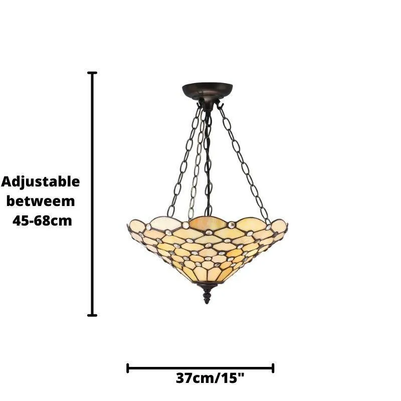 Interiors 1900 Pearl Inverted Tiffany Ceiling Light