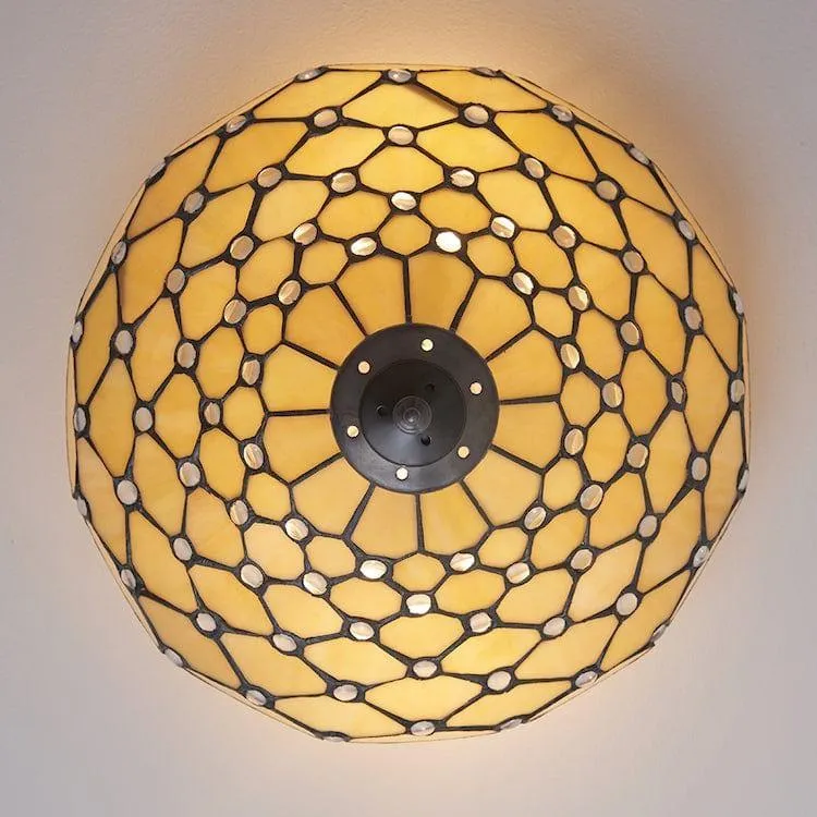 Interiors 1900 Pearl Medium Flush Tiffany Ceiling Light