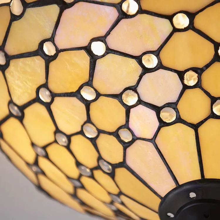 Interiors 1900 Pearl Medium Flush Tiffany Ceiling Light
