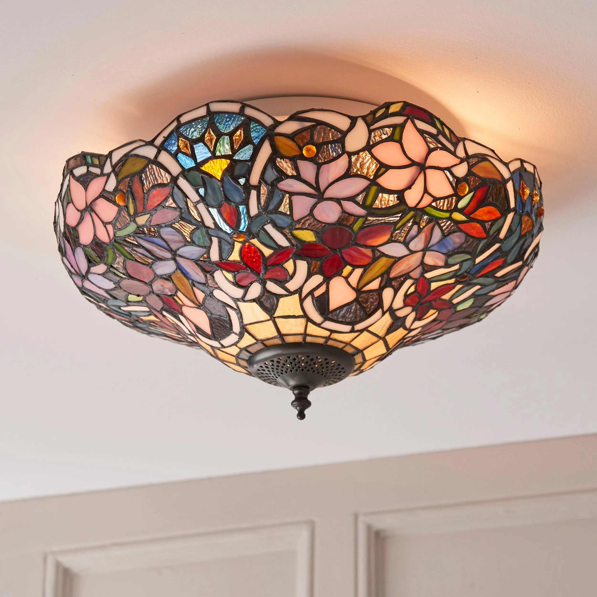 Interiors 1900 Sullivan Flush Tiffany Ceiling Light