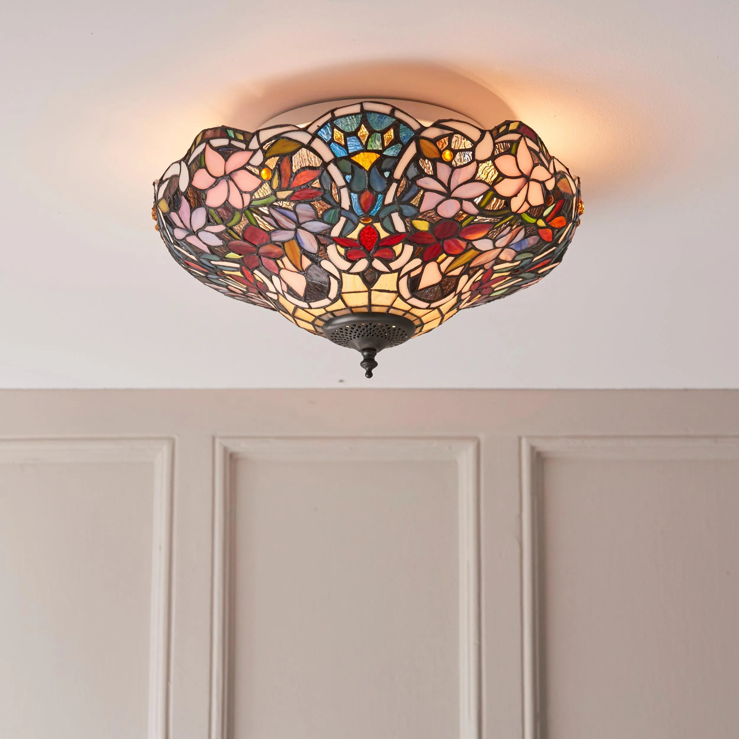 Interiors 1900 Sullivan Flush Tiffany Ceiling Light