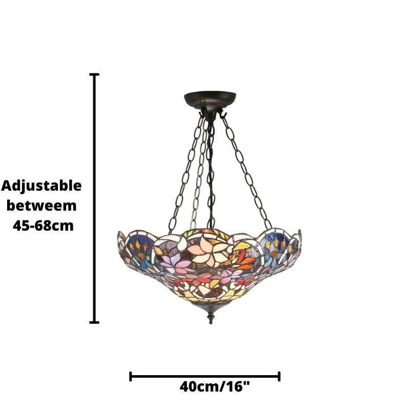 Interiors 1900 Sullivan Inverted Tiffany Ceiling Light