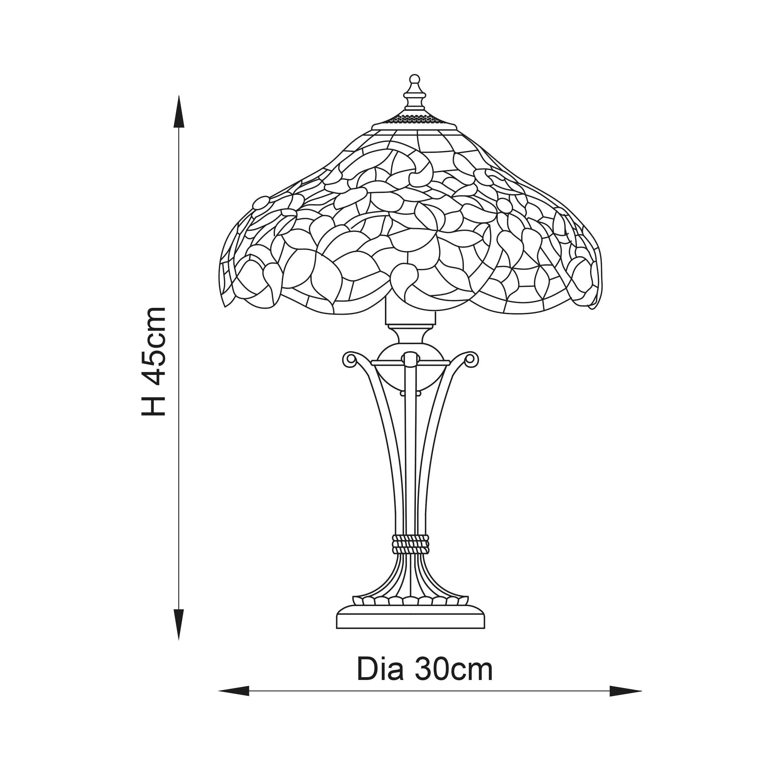 Interiors 1900 Sullivan Small Tiffany Bedside Table Lamp