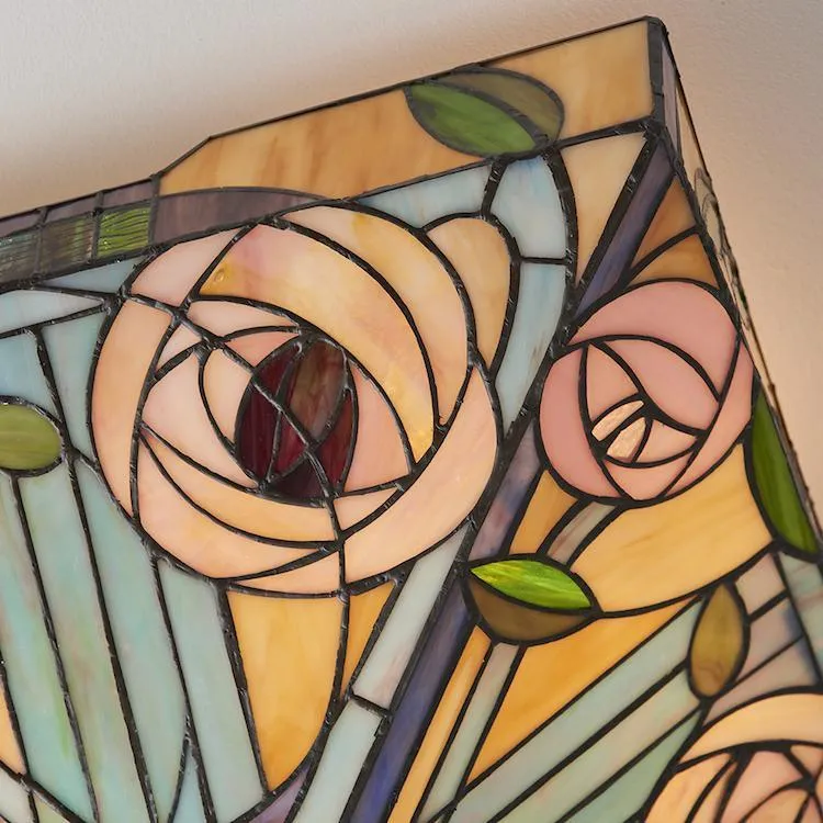 Interiors 1900 Willow Large Flush Tiffany Ceiling Light
