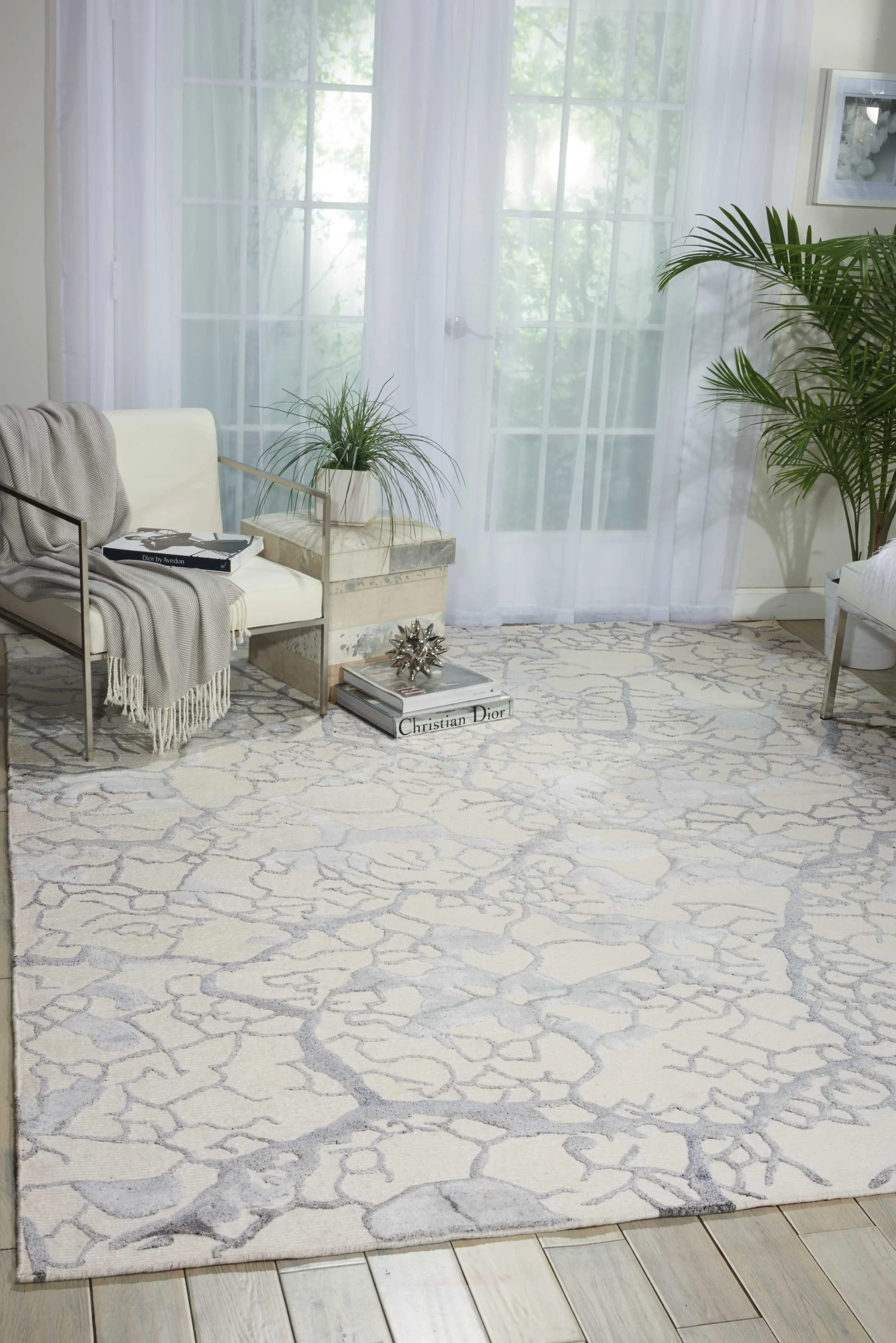 Ivory Essentials Modern Wool Luxcelle Blend Rug