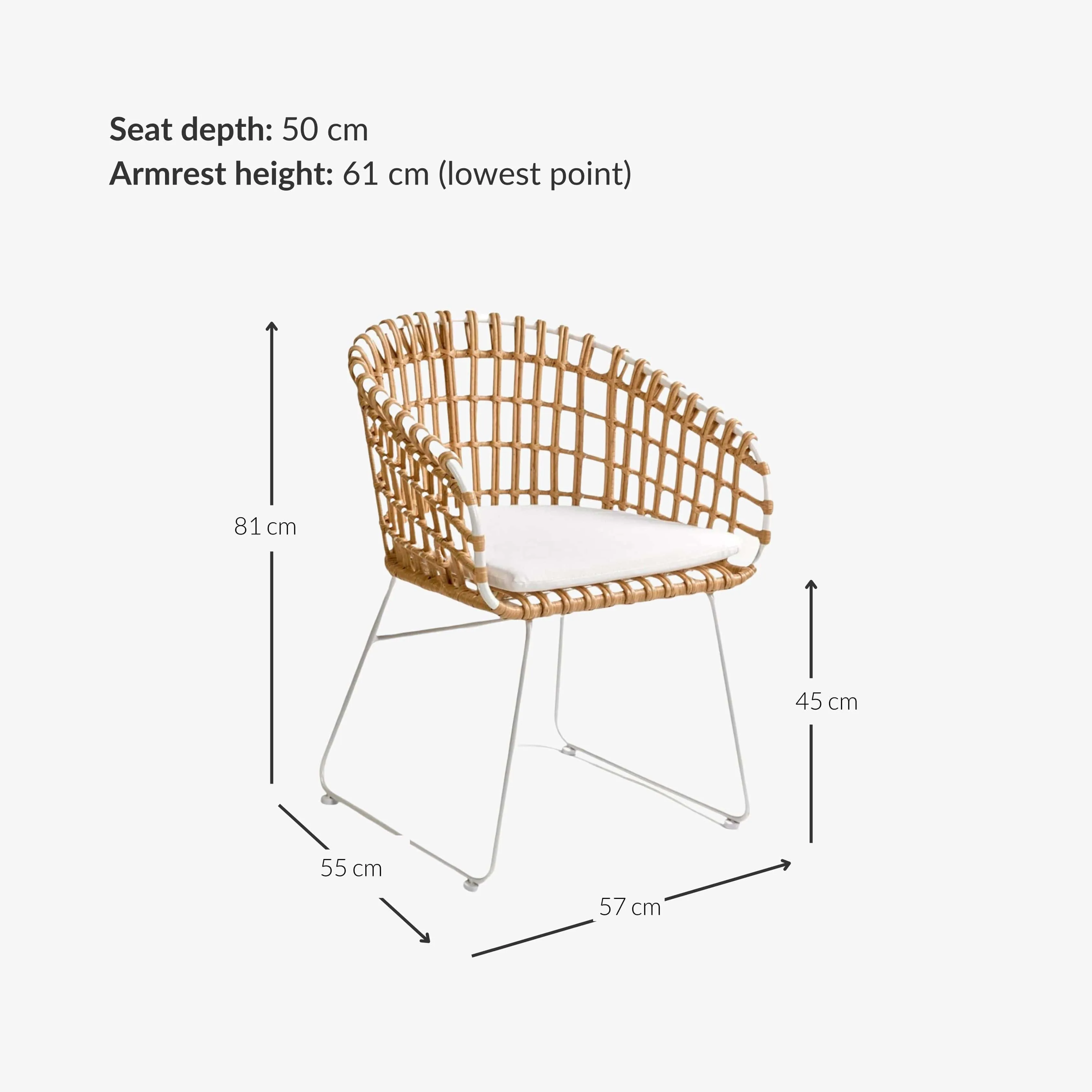 Jaipur Rattan Outdoor Chair | White Zoco Home