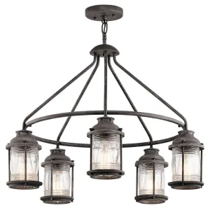 Kichler Ashland Bay 5 Light Zinc Outdoor Pendant
