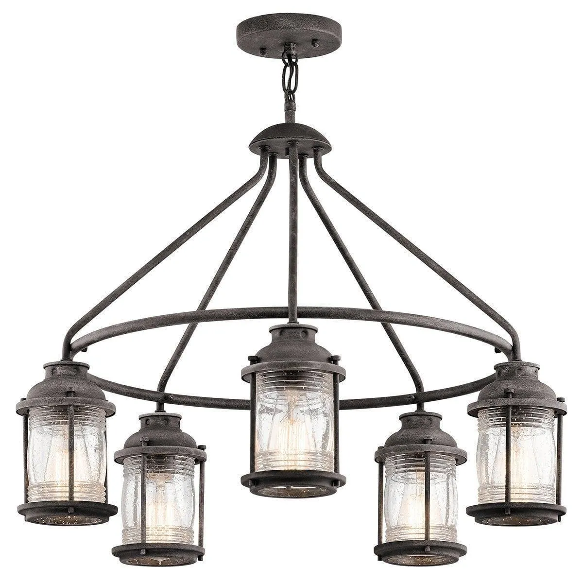 Kichler Ashland Bay 5 Light Zinc Outdoor Pendant