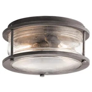 Kichler Ashland Zinc Outdoor Ceiling Flush Light