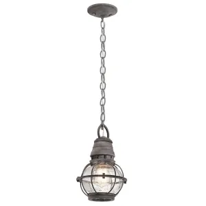 Kichler Bridge Point Small Outdoor Pendant - Weathered Zinc