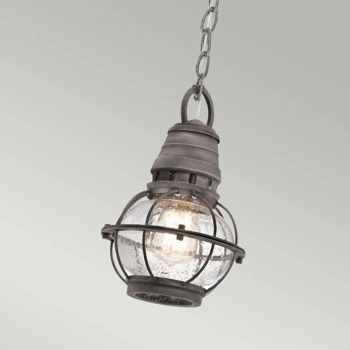 Kichler Bridge Point Small Outdoor Pendant - Weathered Zinc