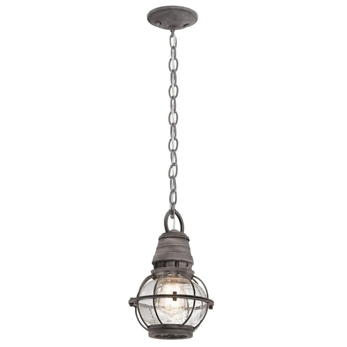 Kichler Bridge Point Small Outdoor Pendant - Weathered Zinc
