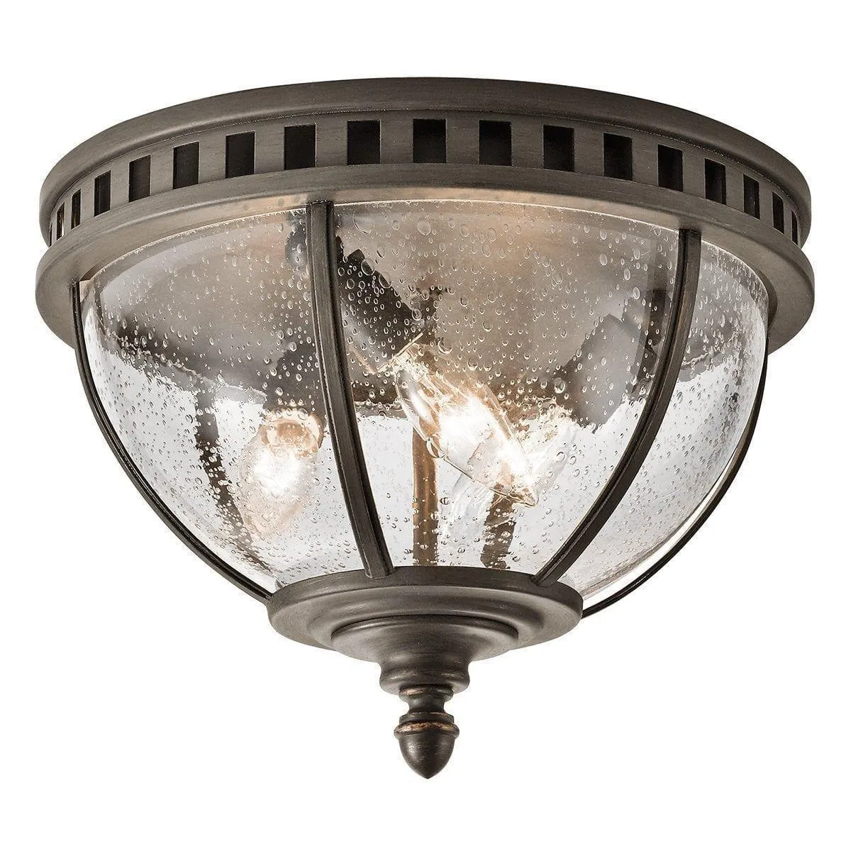 Kichler Halleron Grey Outdoor 3 Light Flush Lantern
