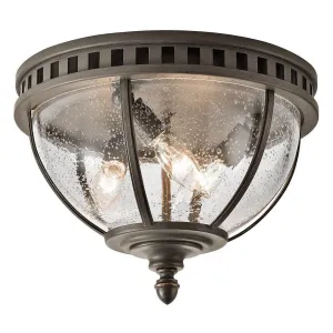 Kichler Halleron Grey Outdoor 3 Light Flush Lantern