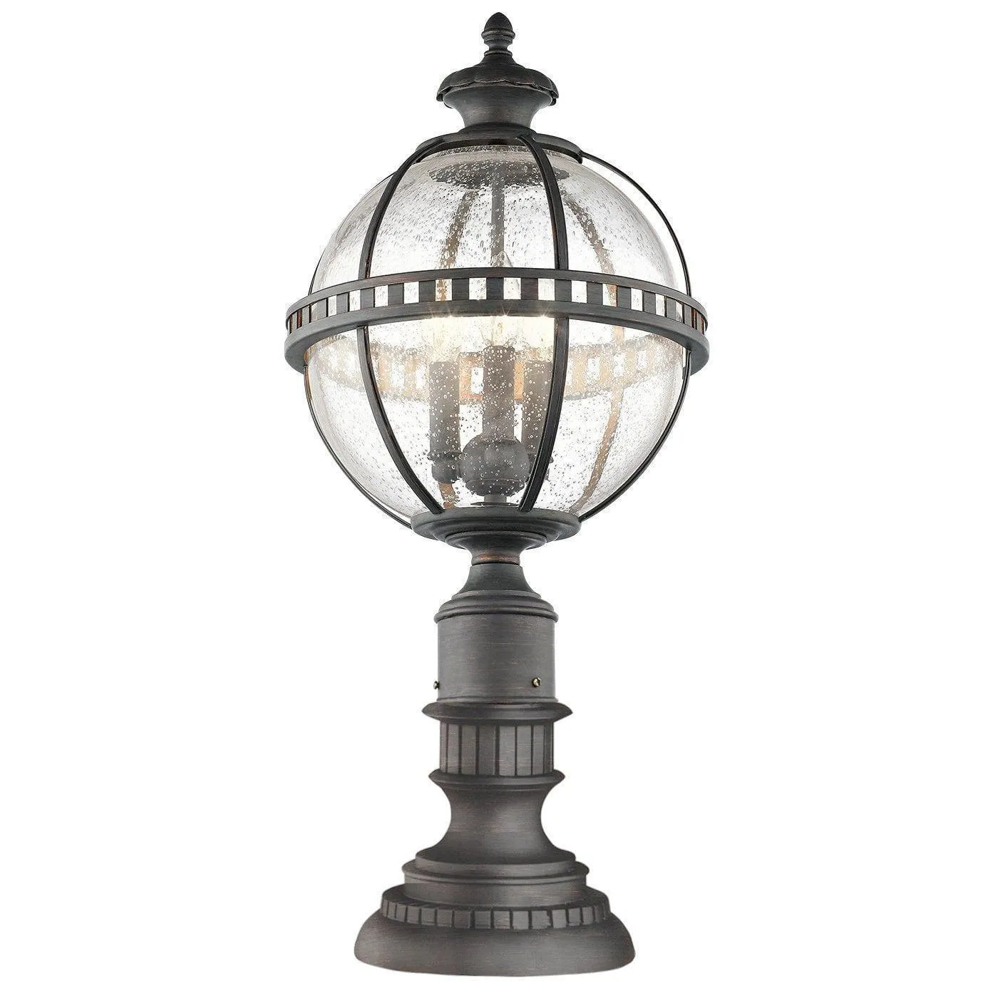 Kichler Halleron Outdoor 3 Light Pedestal Lantern