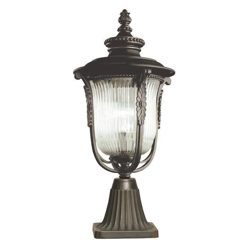 Kichler Luverne Rubbed Bronze Outdoor Pedestal Lantern