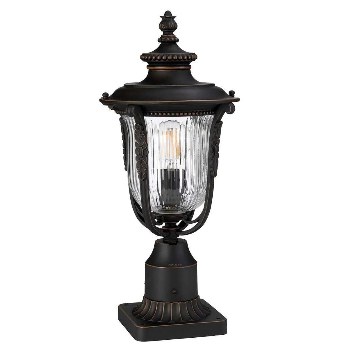 Kichler Luverne Rubbed Bronze Outdoor Pedestal Lantern