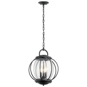 Kichler Vandalia Black Outdoor 3 Light Pendant