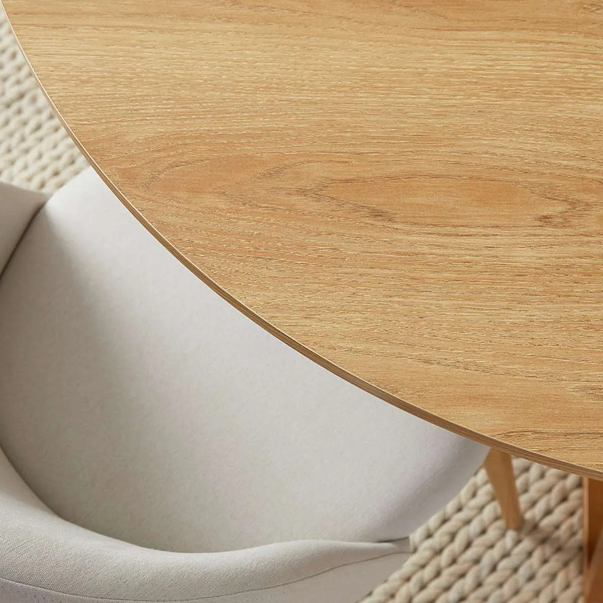 Kyoto Round Four Seater Dining Table - Natural Mocka