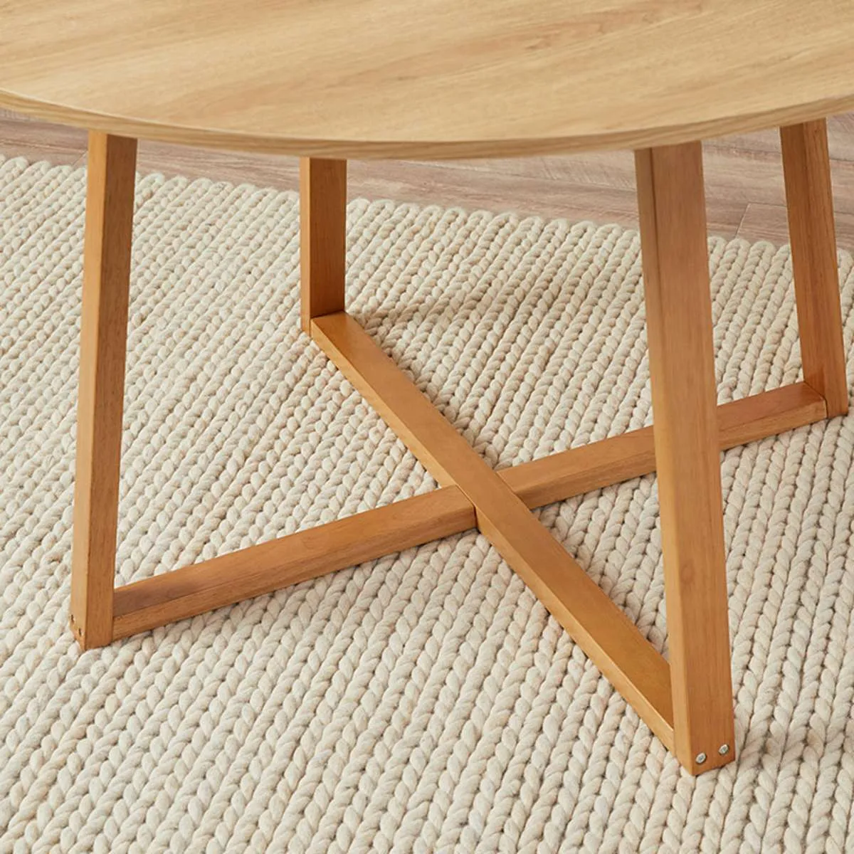 Kyoto Round Four Seater Dining Table - Natural Mocka