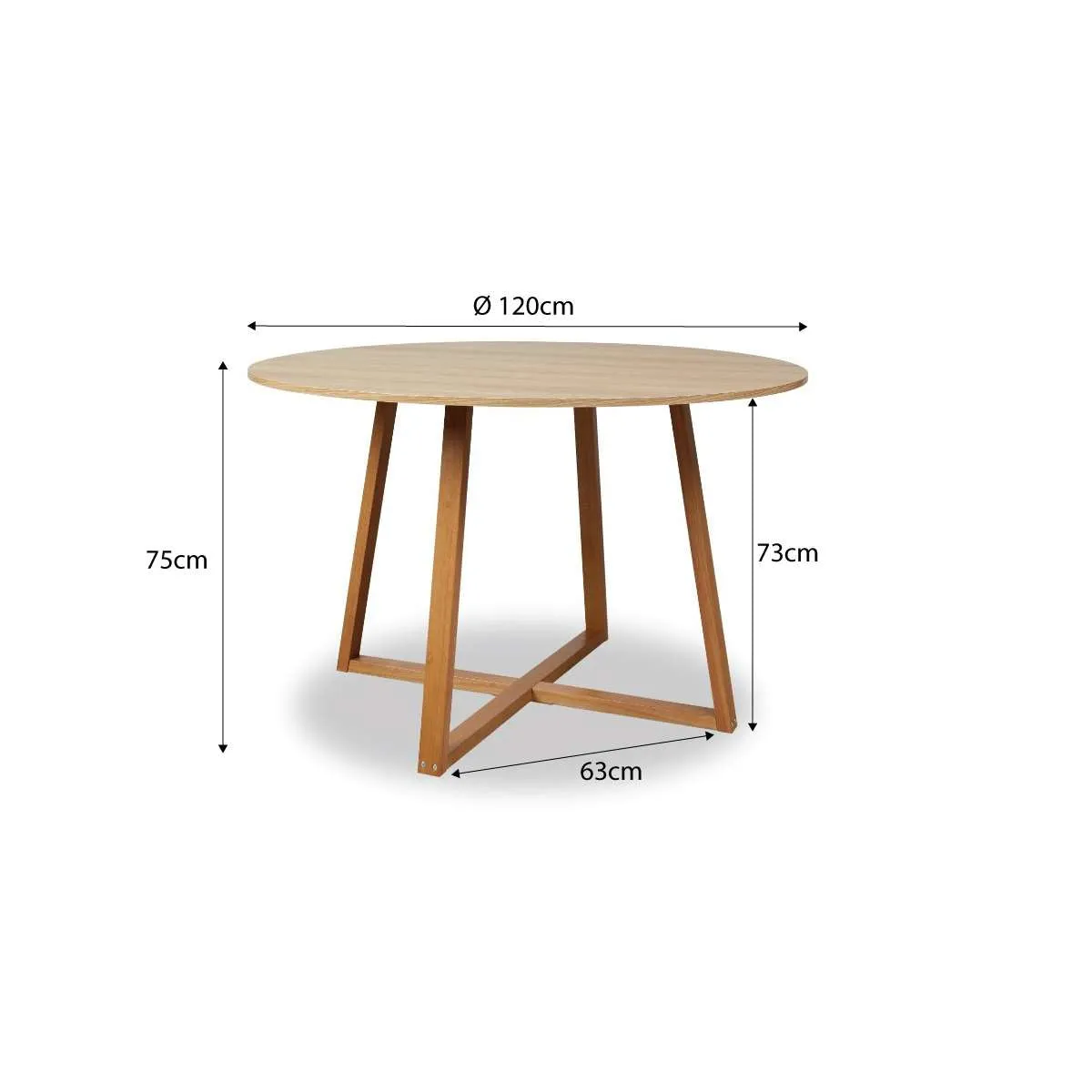 Kyoto Round Four Seater Dining Table - Natural Mocka