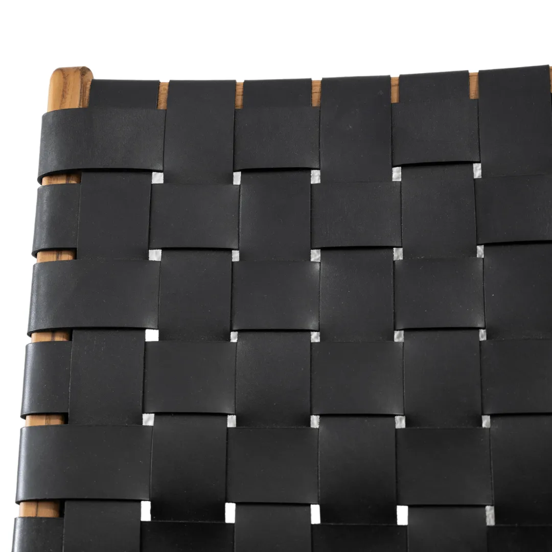 Leather Belt Lounge Chair | Black Zoco Home
