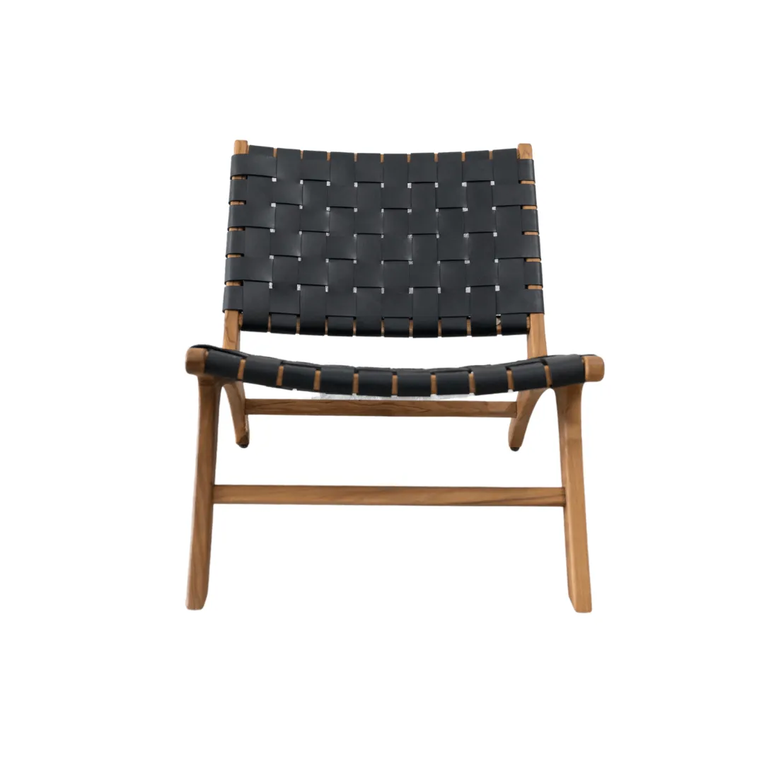 Leather Belt Lounge Chair | Black Zoco Home
