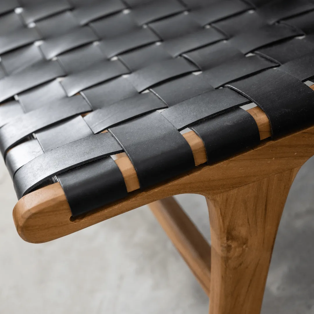 Leather Belt Lounge Chair | Black Zoco Home